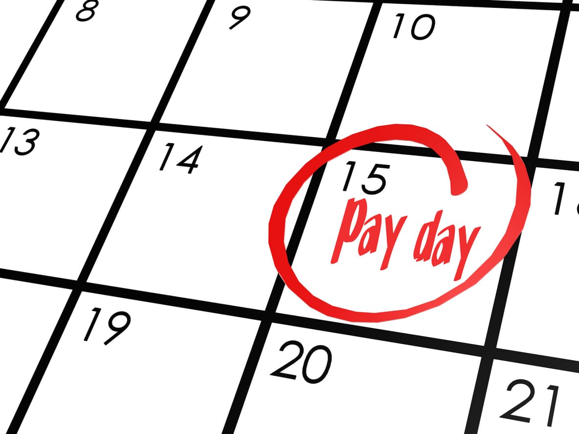 Pay day word on calendar